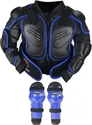 Kids Dirt Bike Gear Riding Chest Spine Protector Youth Motorcycle Jacket with Armor Guards Set for Motocross Kids Full Body Protector with Elbow Knee Shin Guards