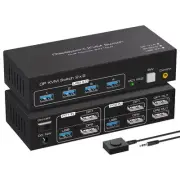 Displayport KVM Switch 2 Monitors 2 Computers 8K 60Hz 4K 120Hz Dual Monitor U...