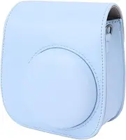 Protective Case for Fujifilm Mini 12 11 Instant Camera, Portable Compact Camera Case with Accessories Pocket and Adjustable Strap, Classic PU Leather Bag Cover for Instax 12 11 (Hydrangea Blue)