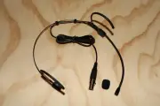 Black Double Earhook Headset Microphone for Shure Wireless-TA4F 4pin mini XLR
