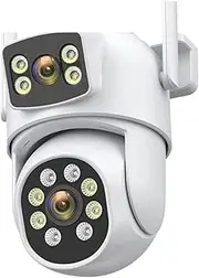 10MP IP Camera CCTV WiFi Dual Lens Outdoor Auto Tracking Night Vision 5G HZ WiFi Surveillance Camera Security Protection(10MP 32G SD Card)
