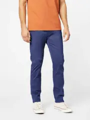 Dockers Mens Slim fit Casual Pants 36 / 34 Blue Solid Stretch