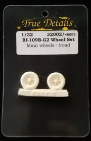 True Details Messerschmitt Bf 109B/G-2 Wheels Radial Tread Tires TD32002
