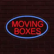NEW "MOVING BOXES" w/BORDER OVAL 28x16x1 INCH LED FLEX WINDOW INDOOR SIGN 34635