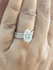 Pear Shape Diamond Engagement Ring IGI Certified 14k Solid Yellow Gold 4.00ctw