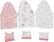 NOLITOY 3Sets Swaddling Cloth with Hat Soft Cotton Swaddle Wraps for Boys and Breathable Sleep Sacks for Newborns for Spring Autumn Photo Props