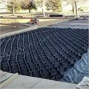 Yard Gravel Grid Mesh 2 Inch Depth, Polyethylene Honeycomb Ground Grid for Pavement Reinforcement, Foldable Gravel Stabilizer Grid(4x6m/13x19.7ft)