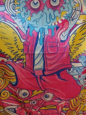 Psychedelic Hippie Octopus Trippy Tapestry 51x59