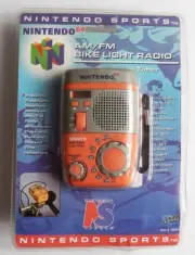 VINTAGE NINTENDO SPORTS 64 AM/FM BIKE LIGHT RADIO WITH CLOCK TIMER MINT BOXED