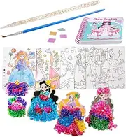 DOITOOL 1Set Puncture Painting Kit for Princess Dress Up Unfinished Needlework Tool for Creative Art Crafts Fun DIY Crafting Activity