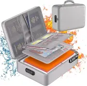 5200°F Fireproof Document Organizer with Lock - Waterproof Travel Safe Storage