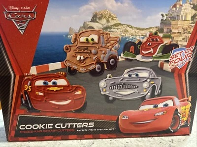 WILLIAMS SONOMA Disney Pixar’s Cars 2 Set Of 4 Press & Stamp Cookie Cutters NEW