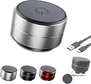 Buzzgo Speaker, Waterproof 360° Surround Sound Bone Conduction Speaker, Mini Buzzgo Bone Conduction, Pocket-Sized with USB-C Charging, Button Control (Silver)