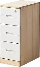 Lockable Multi Layer Chest of Drawers with Casters 25cm Wide Side Cabinet for Living Room Bedroom White Organize and Save Space