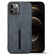 Denior For Apple iPhone 12 Pro Leather Case with Elastic Wallet Card Holder Slot Pocket Cover – Grey