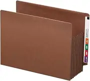 Smead End Tab TUFF File Pocket, Document Holder, File Folder, Reinforced Straight-Cut Tab, 7'' Expansion, Tyvek Gusset, Extra Wide Letter Size, Redrope, 5 per Box (73795)