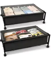 Under Bed Storage with Wheels 2 Packs
