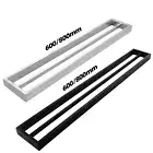 600/800mm Double Towel Rail Rack Ring Holder Square Stainless Steel Chrome Black