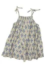 Shirred Floral Dress--PUR-PB56-B11