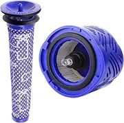 Hygieia Washable Filter Replacement Kit for Dyson V6 Absolute (SV09), V6 HEPA (SV05) & DC59 Motorhead Cordless Stick Vacuum Cleaners, Post Filter + Pre Motor Filter Spare Parts