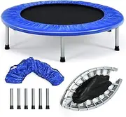 HONEY JOY 36” Mini Folding Trampoline, Portable Recreational Fitness Rebounder for Kids Adults, Foldable Compact Exercise Trampoline for Indoor and Outdoor Activities, Max Load 150kg