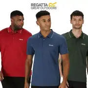 Regatta Mens Maverick V Active Polo Shirt Quick Dry Moisture Wicking Summer