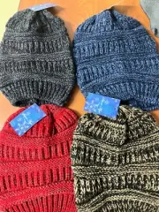 Silver Age Knit Beanie Winter Ski Hat Adult OSFM Red, Blue, Brown, or Gray New