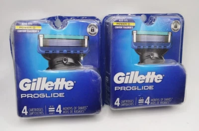 Gillette Proglide Blade Razor Refill Total 8 cartridges as imaged damged box