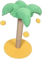 Kisangel Coconut Tree Cat Scratching Post Compact Cat with Sisal Rope Lightweight and Portable Scratch Pad for Indoor Kittens Adorable Design for Summer Comfort