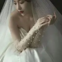 在飛比找蝦皮購物優惠-蕾絲手套 新娘手套 婚紗手套 公主手套 韓系  新款新娘結婚