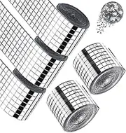 5 Rolls 8000 Pieces Self-Adhesive Mosaic Tiles Square Glass Mirrors Mosaic Tiles Mirror for DIY Craft Decoration (5mm x 5mm, Silver)