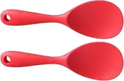 Mobestech 2Pcs Rice Spoon Ergonomic Non Stick Rice Scoopers for Kitchen Easy to Clean Rice Paddles Convenient Household Cooking Tools