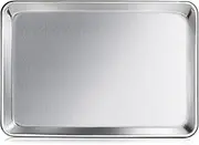 New Star Foodservice 36800 Commercial-Grade 12-Gauge Aluminum Open Bead Sheet Pan/Bun Pan, 18" L x 26" W x 2" H (Full Size) | Measure Oven (Recommended)