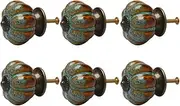 Ceramic Knob,Cabinet,Furniture Pull Handles,Door Pull,Drawer Pull Handle,6pcs Ceramic Knobs Vintage Knob Drawer Pumpkin Shaped Pull Handle Furniture Door Cabinet Cupboard Wardrobe Dresser Decorative