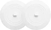 Vaincre White Bathtub Drain Stopper - 2PCS 5" Silicone Kitchen Bathroom Bath Tub Drain Hair Stopper, Bathtub Drain Plug, Universal Flat Suction Shower Bathtub Drain Cover, Bathroom Laundry Accessories