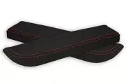 For Nissan 350Z 2003-2005 Frontal Door Panel Set Cover Carbon Fiber Red Stitch (for: Nissan)