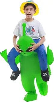 Halloween Alien Costume, Funny Inflatable Ride On Alien Costume Blow up Costumes for Kids Cosplay