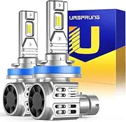 Ursprung H11/H9/H8 Light Bulbs, 6500K Cool White Super Bright, IP68 Waterproof, Pack of 2