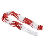 Large Sports Ball Carrying Net Bag Polyester Holds 10-12 Balls, Red White