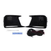 Sequential/Switchback LED DRL W/Fog Light lamp Bezels For 18-21 Subaru WRX STI