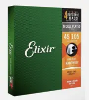 Elixir 14077 Nanoweb Coated NPS Bass Guitar Strings - Long Scale Gauges 45-105