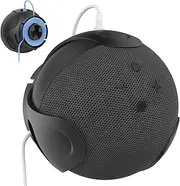 (Amazon Exclusive Brand) PT183 Alexa Echo Dot 4 Holder, 4th Generation, Cable Storage, Wall Mount Holder, Stand, Storage Stand, Accessory Stand, Space Saving, Easy to Operate, Black