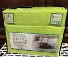 Queen Size Bedsheets Hotel Bamboo & Aloe Vera Lime Green 6pc-Stays Cool & Soft