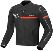 Berik Sportivo Motorcycle Leather Jacket, black-red, Size 48 for Men Black Red