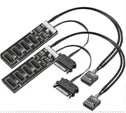 2Pcs 9Pin USB Header Splitter with SATA Power Cable,Internal USB Hub Extension USB 2.0 Splitter Connector