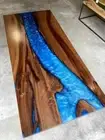 Blue Resin River Table, Epoxy Dining Table, Epoxy Resin Table Resin Coffee Table