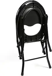 Z&y GLAa Folding Commode Chair,Portable Shower Chair, Bedside Commode with Toilet Style Seat Comfortable Durable/Black