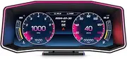 AZIJYV Obd2 Gauge Display P4, Heads Up Display for Cars, GPS Speedometer with Speed, Slope Meter, Turbo Meter, Colorful Ambient Light, Overspeed Alarm, Digital Speedometer Suitable for All Cars