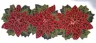 Red Poinsettia Beaded Table Runner 13" x 36" Kohls New