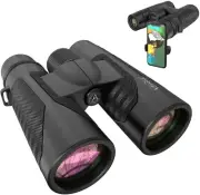 12x42 Hi Def Binoculars w/ Universal Phone Adapter Bird Watching Hunting hiking